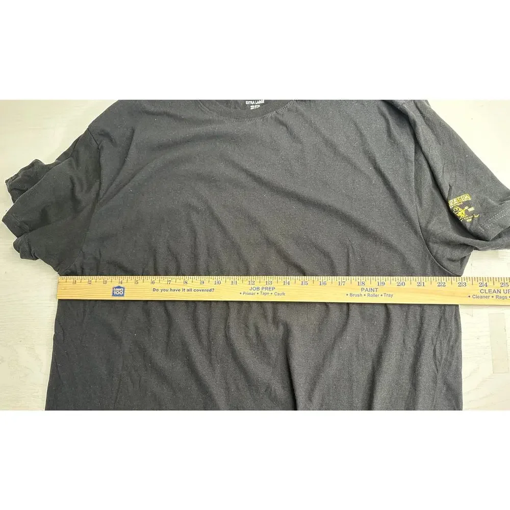 True Religion Men XL Black Gold Foil Buddha Logo Graphic T-Shirt Streetwear